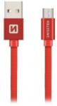 SWISSTEN 71527301 USB-A apa - MicroUSB apa Adat- és töltőkábel 3m - Piros (71527301) (71527301)