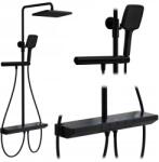 Rea Pedro, zuhanygarnitúra termosztáttal, matt fekete, REA-P0897 (REA-P0897)