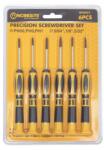 Somogyi Elektronic WORKSITE WT8091 műszerész csavarhúzó készlet, 6db, lapos és Phillips csillag fejek, precíziós feladatokhoz WT8091 (WT8091)