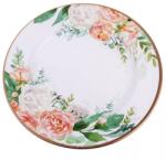  Bádog tálca rosegold virágos