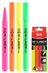 M&G Hi-Liner Fluo kiemelő - 4 színű készlet