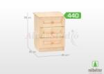 Möbelstar 440 - 3 fiókos natúr fenyő éjjeliszekrény - matrac-vilag