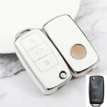 Seat bicskakulcs 3 gombos TPU tok fehér ezüst (TVW004EFH)