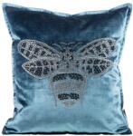 Takoy Fényes bársony díszpárnahuzat ROYAL 2 kétszínű kövekből készült méhecskével díszítve