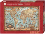 Heye Puzzle Heye din 2000 de piese - Lumea (29845) Puzzle