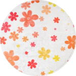 Vitaus Детски килим подходящ за пране в оранжево цвят слонова кост ø120 cm Fall Flowers - Vitaus (KRN-6204-Circle-120x120)