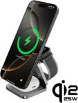 CubeNest Qi2.2 3 az 1-ben Összecsukható vezeték nélküli mágneses szürke töltő SQ312 Ultra (3109)