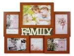  Fali fényképtartó Family 6db képhez cseresznye 47x36cm (CQ697)