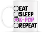 printfashion eat sleep kpop repeat - Bögre - Fehér (17607765)