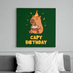printfashion Capy birthday - Vászonkép - Sötétzöld (17638741)