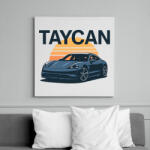 printfashion Porsche Taycan - Vászonkép - Fehér (17686630)