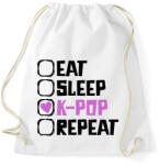 printfashion eat sleep kpop repeat - Sportzsák, Tornazsák - Fehér (17607480)
