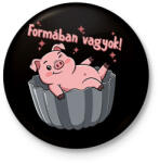 printfashion Formában vagyok - Kitűző, hűtőmágnes - Fekete (17654671)
