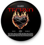 printfashion hard techno - Kitűző, hűtőmágnes - Fekete (17634787)