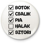 printfashion Botok csalik pia halak sztori (fekete) - Kitűző, hűtőmágnes - Fehér (17669070)
