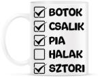printfashion Botok csalik pia halak sztori (fekete) - Bögre - Fehér (17669049)