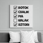 printfashion Botok csalik pia halak sztori (fekete) - Vászonkép - Fehér (17669080)