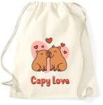 printfashion Capy love - Sportzsák, Tornazsák - Natúr (17641775)