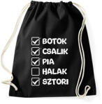 printfashion Botok csalik pia halak sztori (fehér) - Sportzsák, Tornazsák - Fekete (17669215)