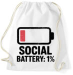 printfashion Social Battery - Sportzsák, Tornazsák - Fehér (17590054)