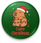 printfashion Capy Christmas - Kitűző, hűtőmágnes - Sötétzöld (17650629)
