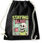 printfashion Staying alive - Sportzsák, Tornazsák - Fekete (17690815)