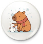 printfashion Téli kapibara - Kitűző, hűtőmágnes - Fehér (17647920)