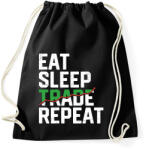 printfashion Eat Sleep Trade Repeat - Sportzsák, Tornazsák - Fekete (17588581)