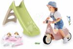 Smoby Set tobogan cu joc de apă și babytaxiu scuter XS Slide Green Life Smoby lungimea suprafeței de alunecare 90 cm și set de ceai Prințesele (SM820629-6)