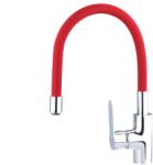 Balletto mosogató csaptelep, hajlékony szilikon kifolyócsővel, 35mm, piros (81125)