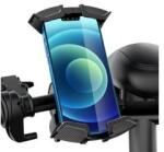 Awei X47 kerékpáros telefontartó (kormányra rögzíthető, 360°, karbon minta, 4.7 - 6.7" méret) FEKETE - primanet