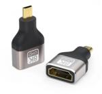 PremiumCord HDMI 2.1 Micro HDMI Átalakító Fekete-Szürke 3cm KPHDMA-44 (KPHDMA-44)
