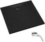 Schedpol Majestic Black Stone cădiță de duș pătrată cu sifon 80x80 cm negru 3.3500/C/ST-M6/C (33500CSTM6C)