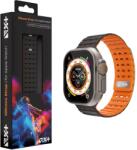 NOA Curea NOA pentru Apple Watch 46/49 mm, Silicon, Negru/Portocaliu (AW-4649-STRAP-BLKORN)