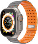 NOA Curea NOA pentru Apple Watch 46/49 mm, Silicon, Gri/Portocaliu (AW-4649-STRAP-GRYORN)