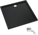 Schedpol Caspar New Black Matt négyzet alakú zuhanytálca szifonnal 80x80 cm fekete 3.2830/C/MG (32830CMG)