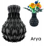 3D Forge Váza 3D Forge Arya, Lego Icons Botanical, antracit, 18cm magas, PLA anyag (ARYA_BLACK)