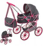 Happy Kiddo Mély babakocsi összecsukható mózeskosárral, gumi kerekekkel, nagy és könnyű (SN85275 AN01)