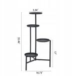 SWAREY 4 szintes fém virágállvány, 21cm tálca, fém, 19mm vascső (G01405004)