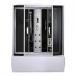 Leziter Cadă de baie cu hidromasaj Emilia 170 cu electronică, neagră (HTSR-170B)