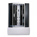 Leziter Cadă de baie cu hidromasaj Emilia 150 cu electronică, neagră (HTSR-150B)