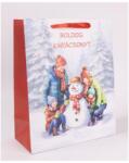  Papírtasak karácsonyi, család minta 26x32cm