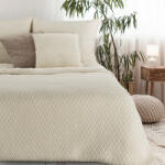  Kayla fonott hatású vastag takaró Krémszín 130x160 cm