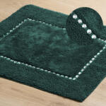  Chic pamut fürdőszobaszőnyeg kristályokkal Sötétzöld 50x70 cm