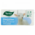 Tento Ellegance Blue Decor toalettpapír 3 rétegű 8 tekercs - foodplaza
