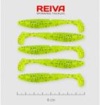 Reiva Zander Power Shad 8cm 5db/cs /Neonzöld-Flitter/ (9901-803)