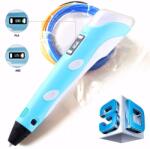 Tech 3D nyomtató toll - varázs ceruza LCD kijelzővel PLA és ABS huzalhoz + 3 x 3 méter PLA huzal kezdő készlet