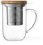 VIVA Чаша за чай с цедка VIVA Minima 500ml, бамбуково капаче за запарка (1006988) - topmall