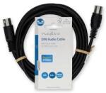 Nedis CAGL20000BK30 DIN audió kábel, DIN 5 tűs dugó, Nikkelezett, 3, 00 m, kerek, PVC, Fekete (CAGL20000BK30) (CAGL20000BK30)