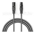 Nedis COTG15012GY150 DMX adapter kábel, XLR 3 tűs apa | XLR 3 tűs anya | Nikkelezett | 15, 0 m | kerek | PVC | Sötétszür (COTG15012GY150) (COTG15012GY150)